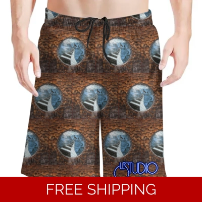 Le Studio Piano Window Shingles  Beach Shorts